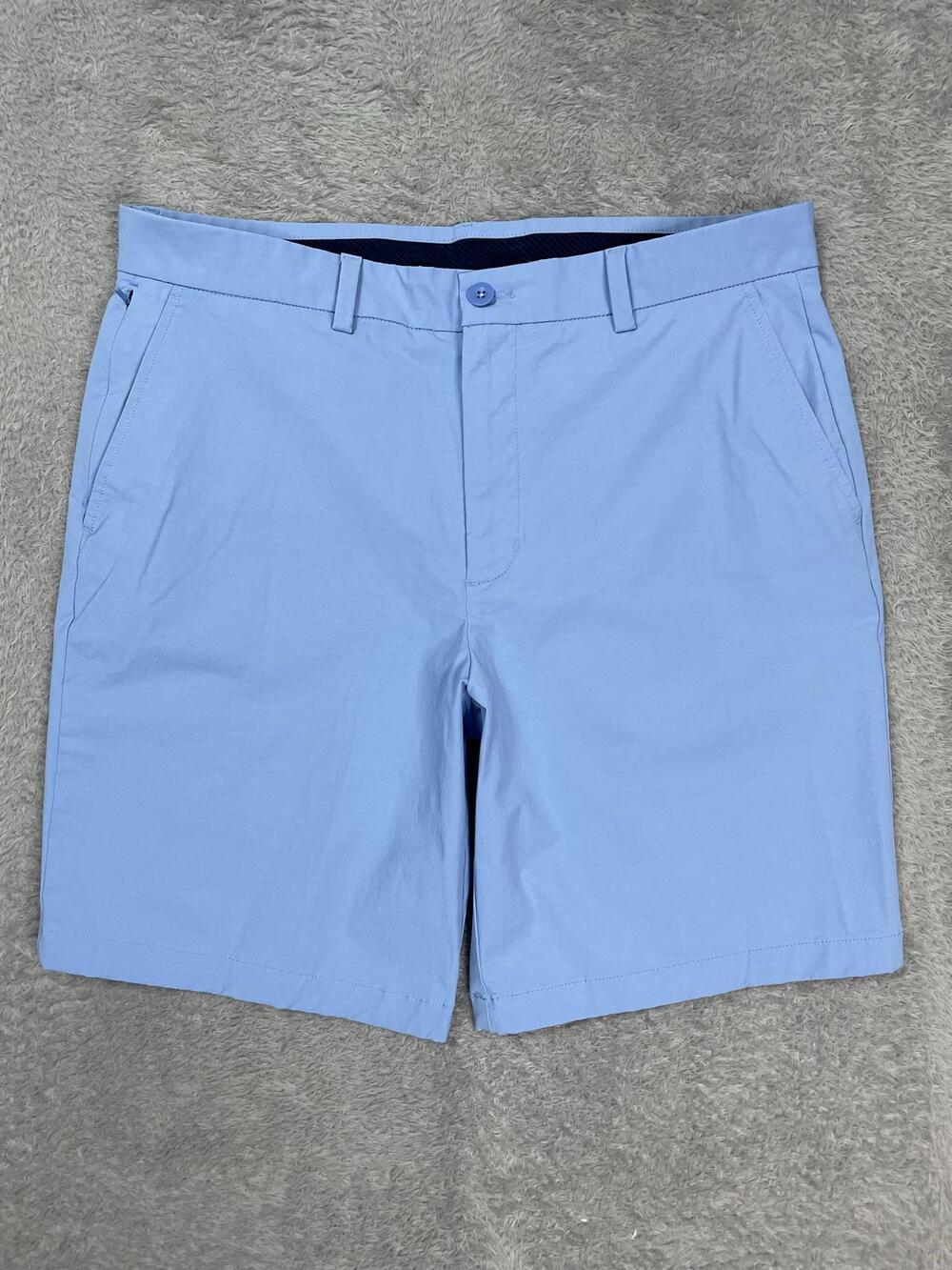 Vineyard Vines On-The-Go Shorts Mens 34* Blue Stretch Chino Travel 9 Inseam